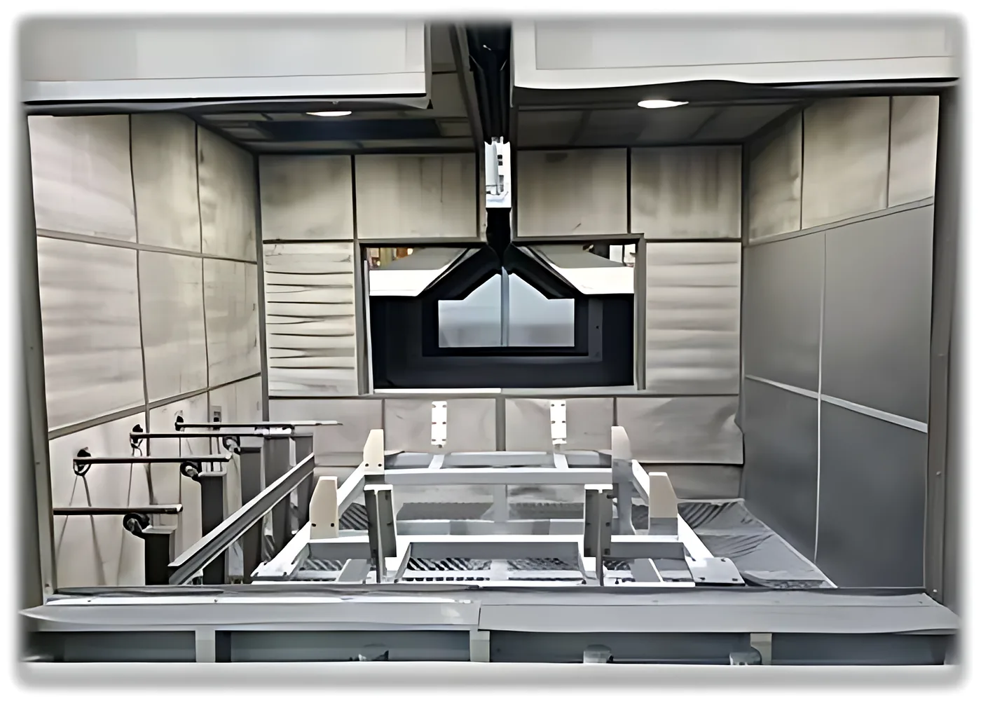 Automatic surface coating line for machined parts