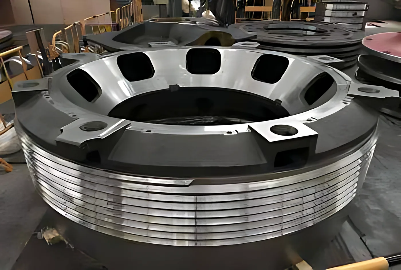 Crusher bowls: Bowl with machined thread and seats