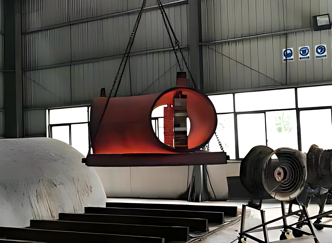Part leaving the furnace