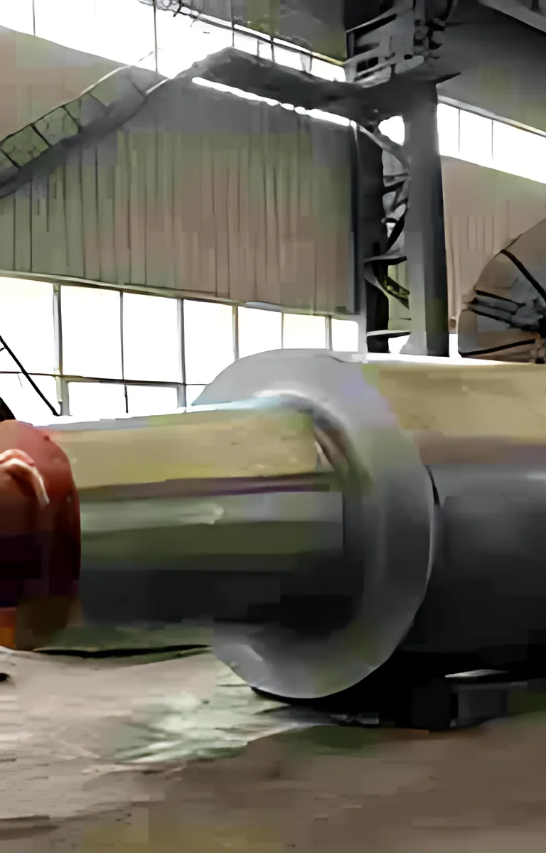 Heavy mill shafts: Large stepped shaft turned on heavy-duty lathes