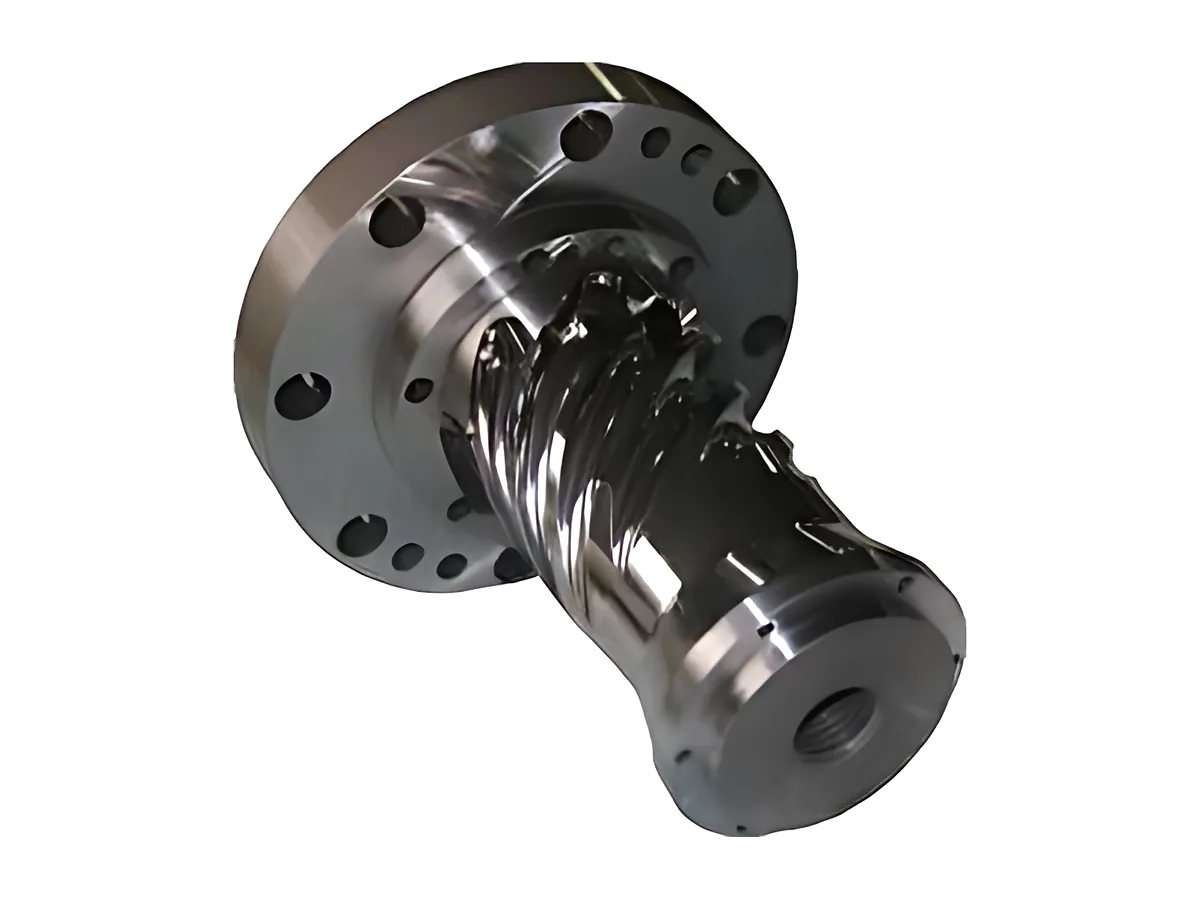 Injection spiral dispensers: Spiral component with 5-axis milled flights