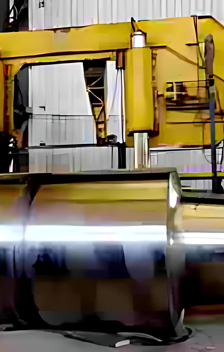 Mill rolls: Large mill roll on the lathe