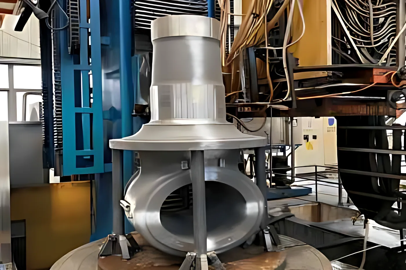 Wheel hubs: Haul truck wheel hub on the vertical lathe