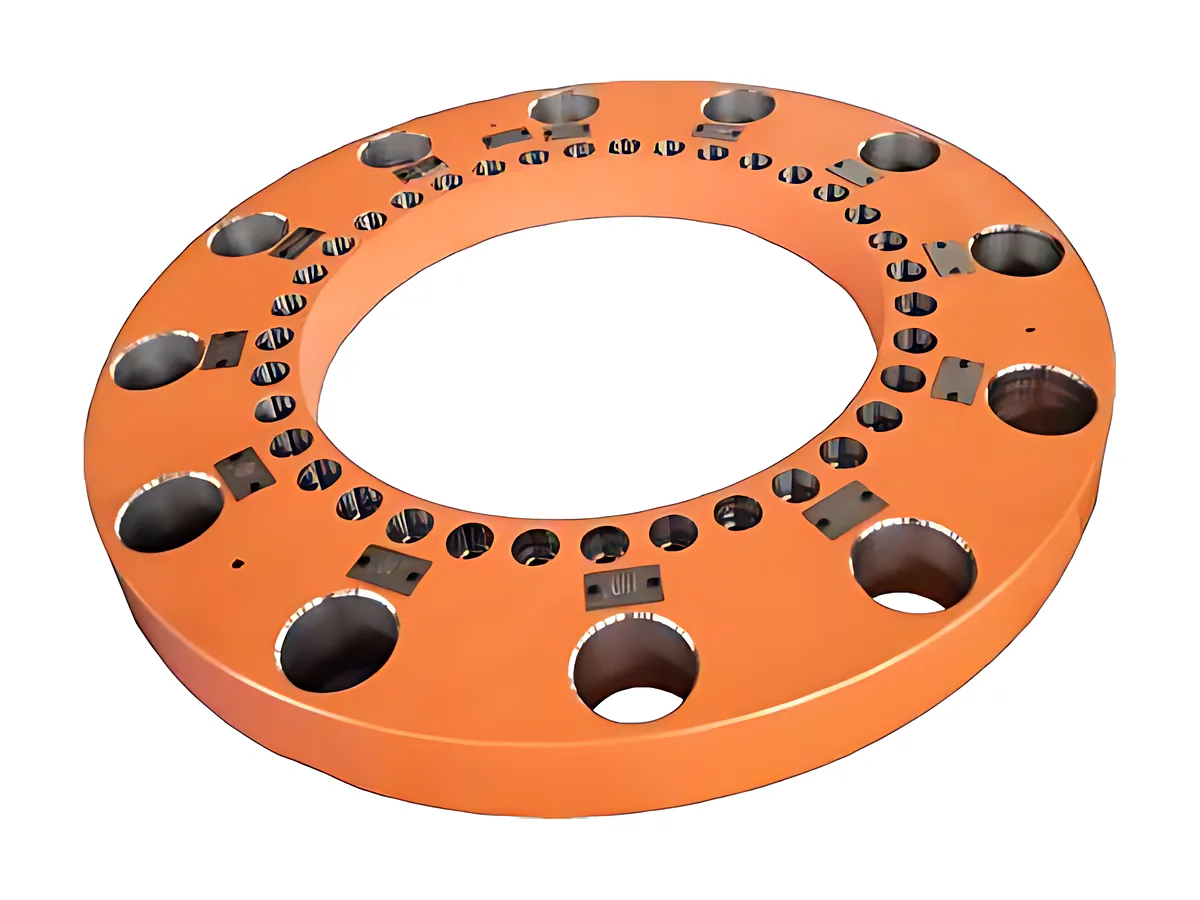 Mounting plates: Large drilled mounting plate, machined and painted