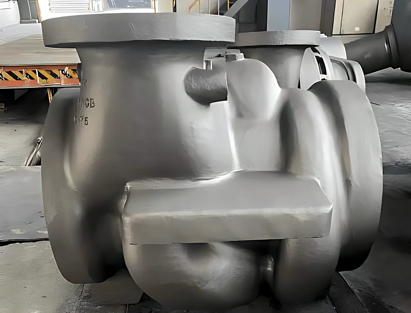 Pump casings, cast steel: Cast pump casing on the shop floor