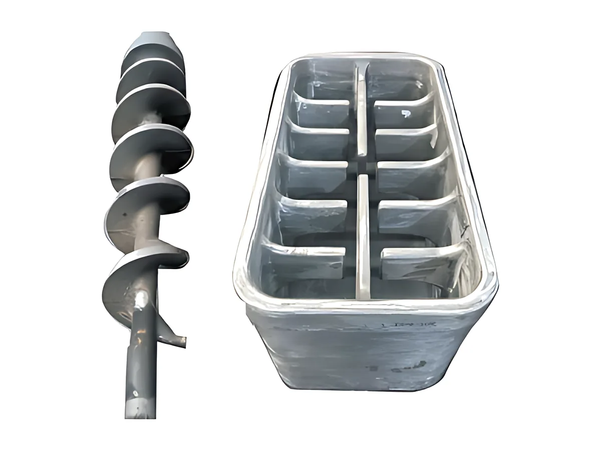 Screw conveyors & tanks: Screw shaft and cast tank frame
