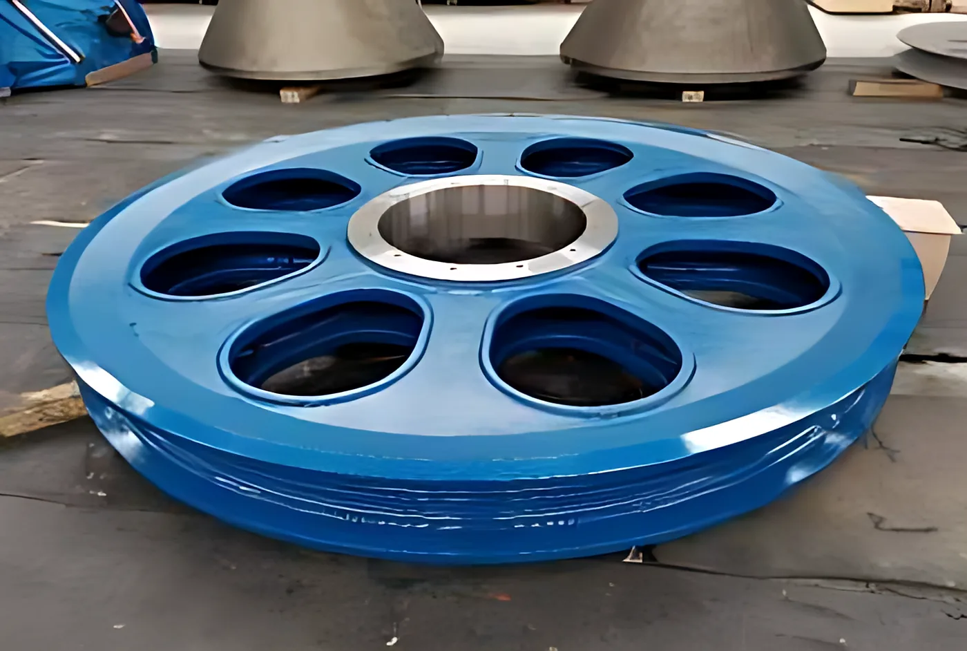 Rope sheaves: Machined and painted rope sheave