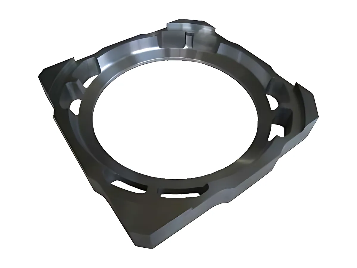 Square clamping plates: Square clamping plate with bore and pockets