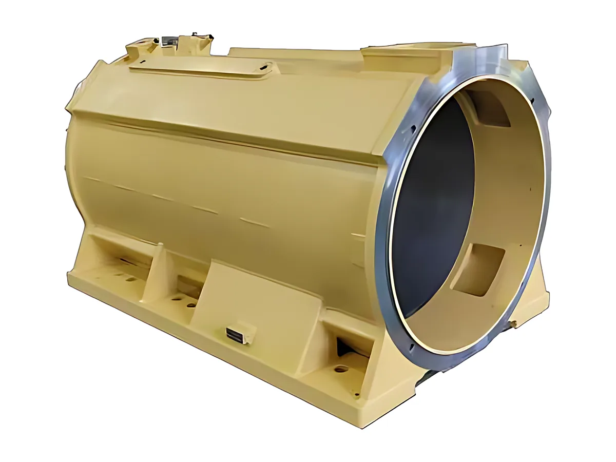 Generator housings: Welded, machined and painted housing