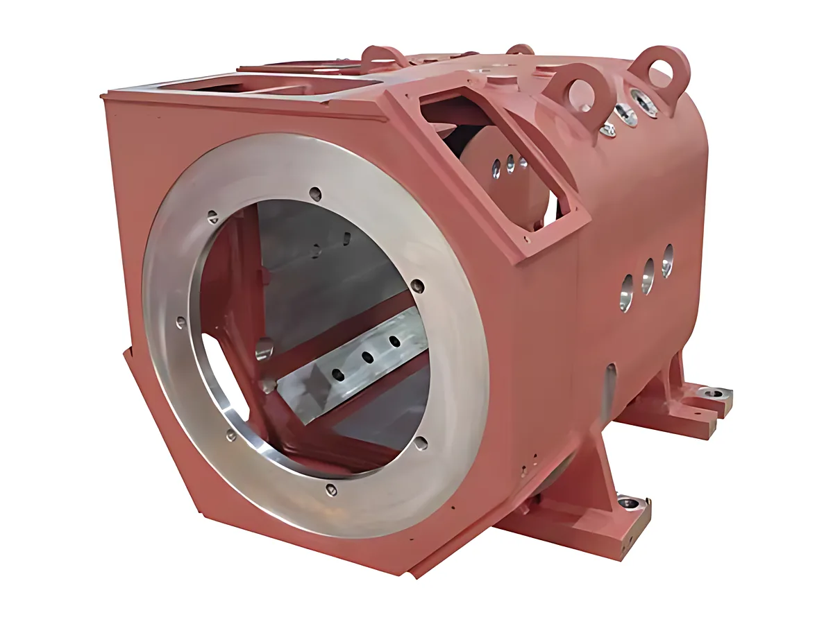 Motor frames: Fabricated frame with machined bore and pads