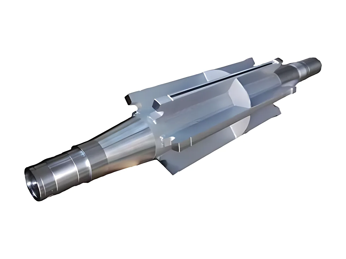 Welded rotor shafts, 4 MW: Welded and machined rotor shaft for wind generators, stress-relieved before final turning