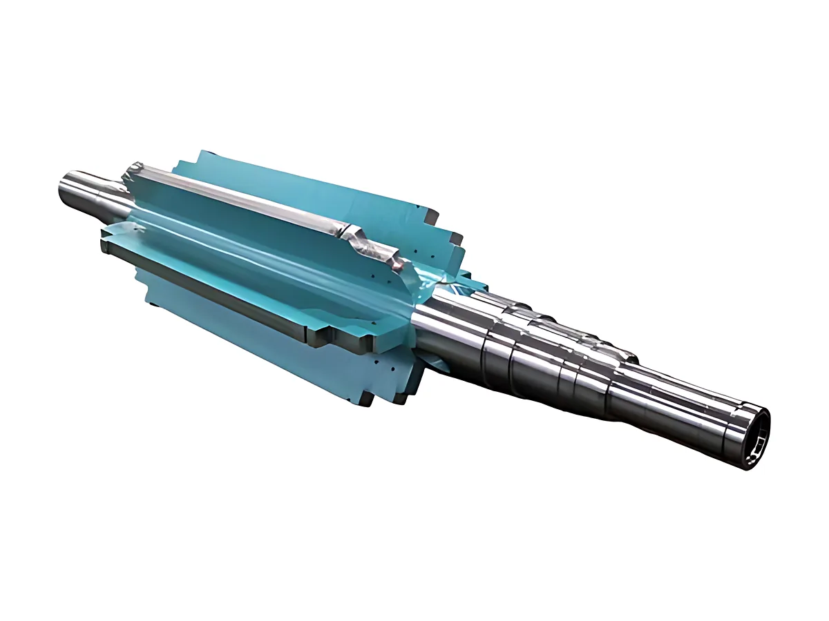 Welded rotor shafts, 6 MW: Large welded rotor shaft with machined flanges and bearing seats